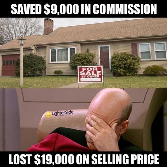 Comic "Saved $9000 in commission. Lost $19,000 on selling price.
