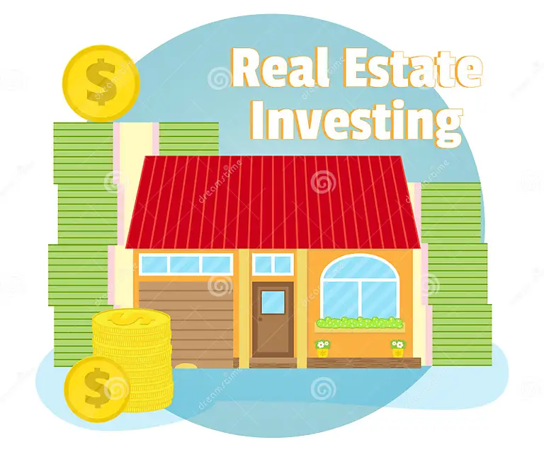 investments-real-estate-house-background-banknotes-coins-business-concept-cartoon-